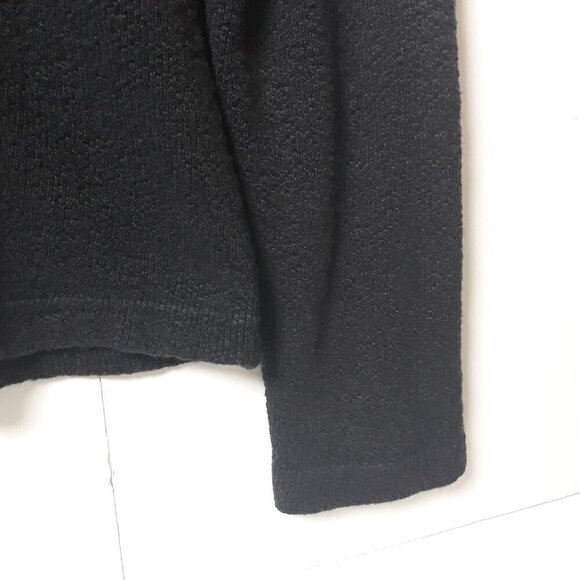 Cut Loose Cardigan Black Velvet Trim Tectured S Office Dark Romantic Lagenlook - Picture 4 of 8